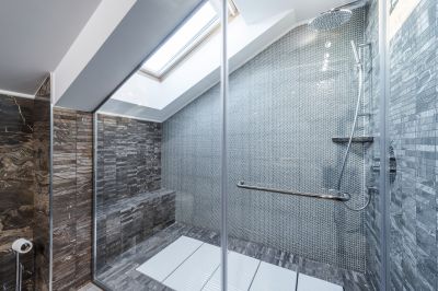 Open Concept Shower with Skylight